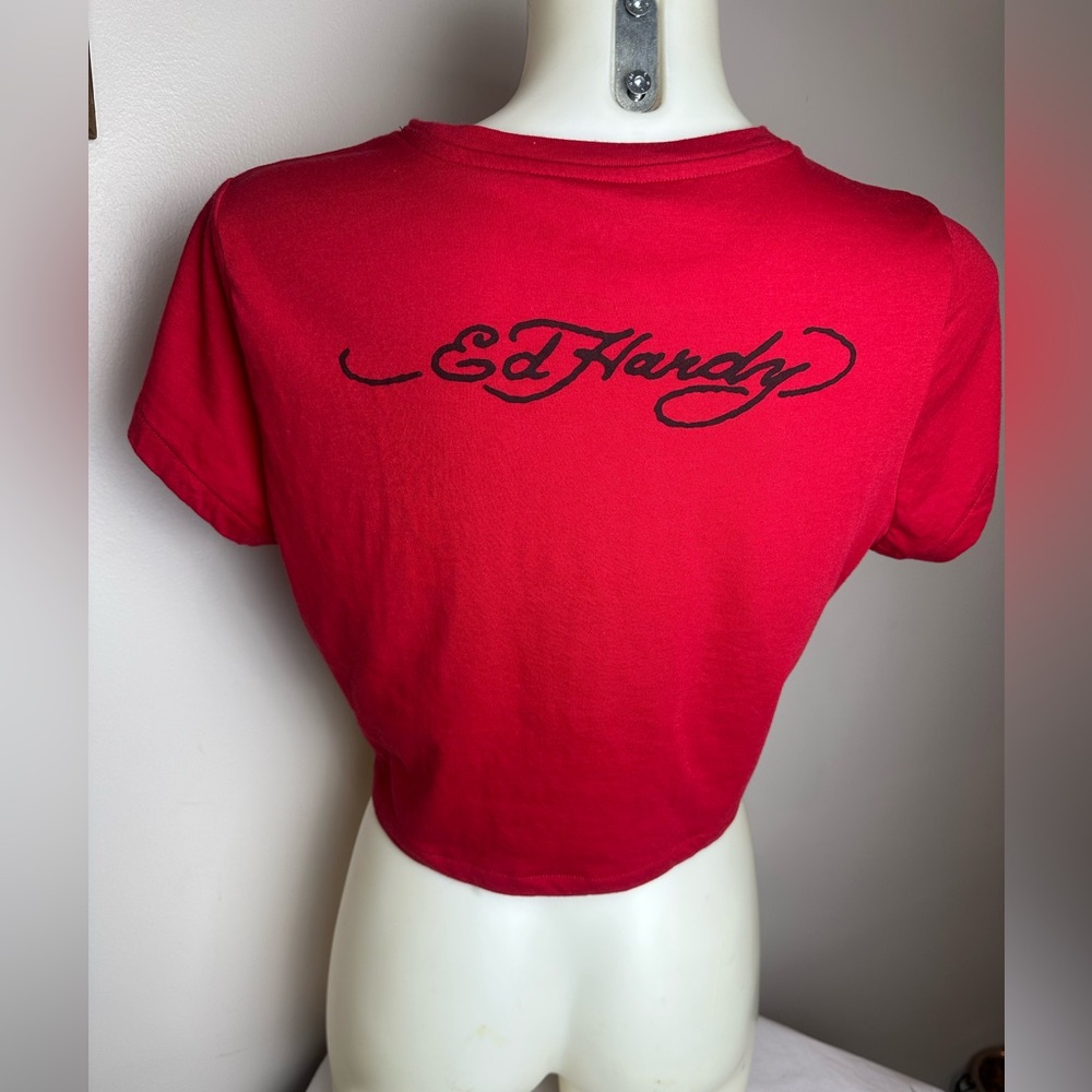 Ed Hardy True Love Swallow Graphic Crop Tee - Picture 13 of 13